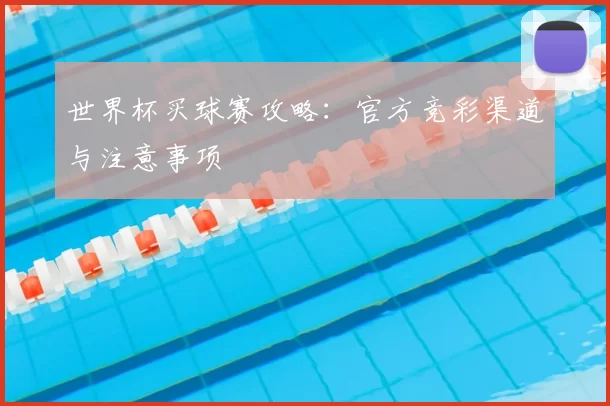世界杯买球赛攻略:官方竞彩渠道与注意事项